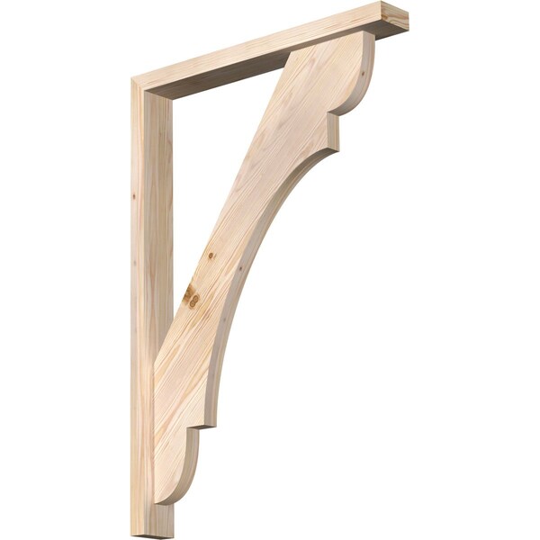 Ekena Millwork Olympic Block Smooth Bracket w/ Offset Brace, Douglas Fir, 3 1/2"W x 26"D x 38"H BKT0402X26X38OLY05SDF - main